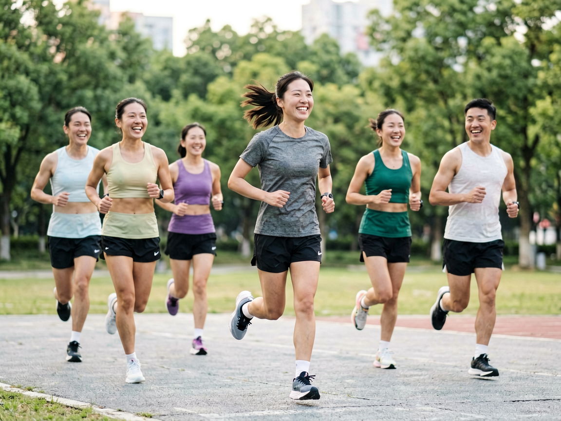 必一运动社区成员在户外团体运动中展现快乐与活力